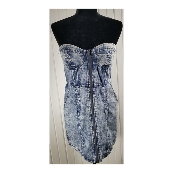denim boobtube dress